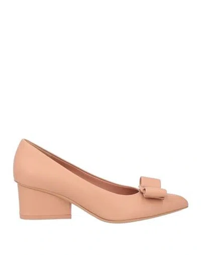 Ferragamo Woman Pumps Blush Size 7 Calfskin In Pink