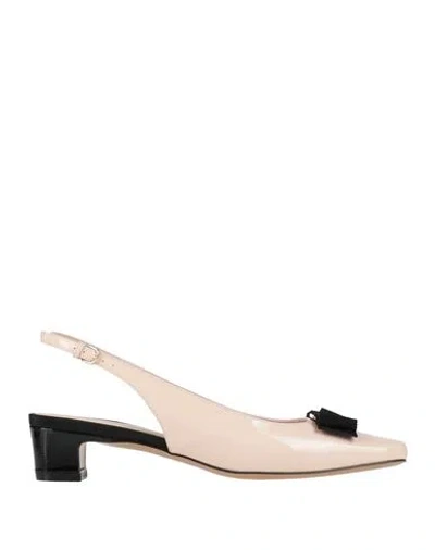 Ferragamo Woman Pumps Blush Size 7.5 Calfskin In Pink
