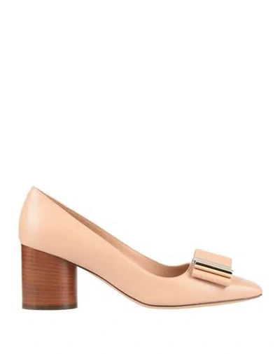Ferragamo Woman Pumps Blush Size 8 Leather In Pink