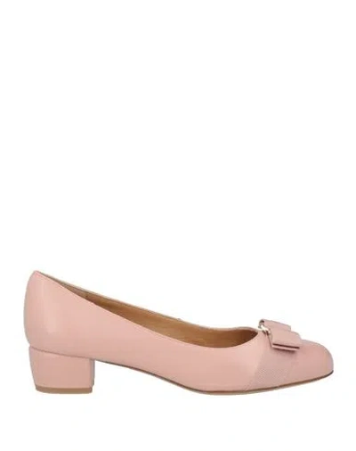 Ferragamo Woman Pumps Blush Size 8 Leather In Pink