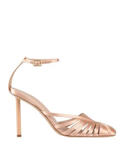 Ferragamo Woman Pumps Blush Size 8 Textile Fibers In Pink