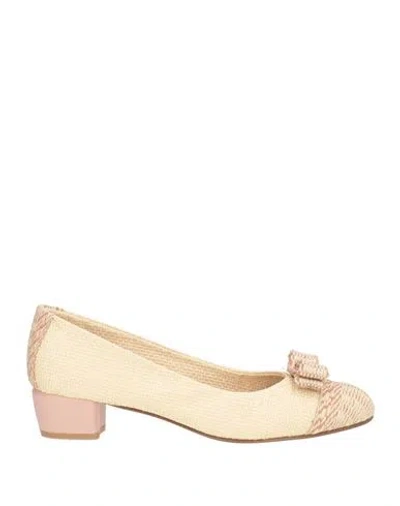 Ferragamo Woman Pumps Blush Size 8.5 Textile Fibers In Pink
