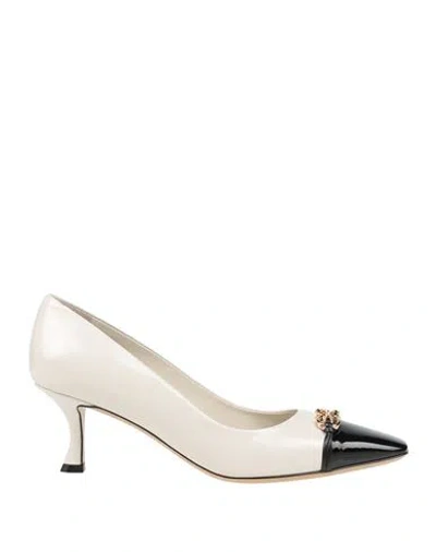FERRAGAMO FERRAGAMO WOMAN PUMPS CREAM SIZE 5.5 LEATHER