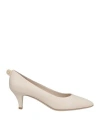 Ferragamo Woman Pumps Cream Size 8 Calfskin In Neutral