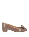 Ferragamo Vara Bow Patent Leather Pumps In Grey