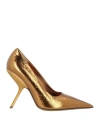 Ferragamo Embossed Floral Eva Pumps In Gold