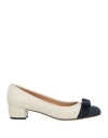 Ferragamo Vara Leather Pumps In White