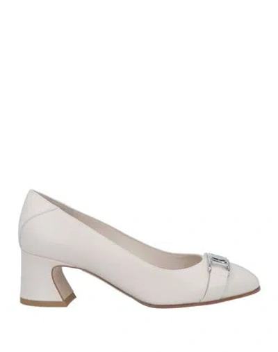 Ferragamo Woman Pumps Ivory Size 6.5 Calfskin In White