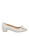 Ferragamo Woman Pumps Light Grey Size 6 Soft Leather