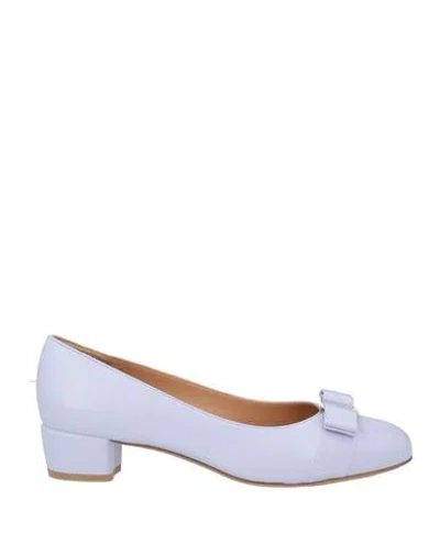Ferragamo Woman Pumps Lilac Size 8 Leather In Purple