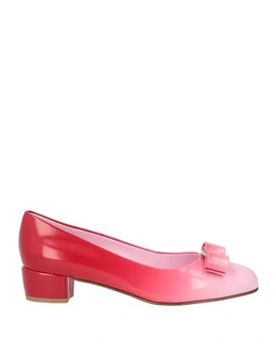 Ferragamo Woman Pumps Magenta Size 6 Lambskin In Multi