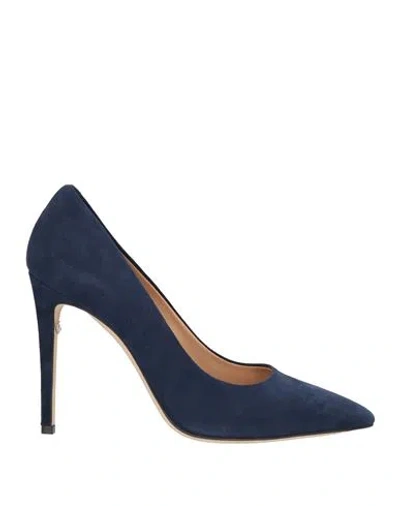 Ferragamo Woman Pumps Navy Size 7 Leather In Blue
