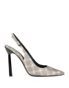Ferragamo Woman Pumps Platinum Size 8 Calfskin In Grey