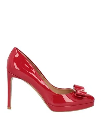 Ferragamo Woman Pumps Red Size 8 Leather
