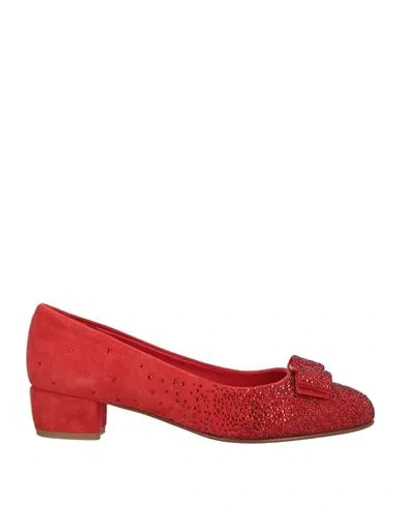 Ferragamo Woman Pumps Red Size 8 Leather