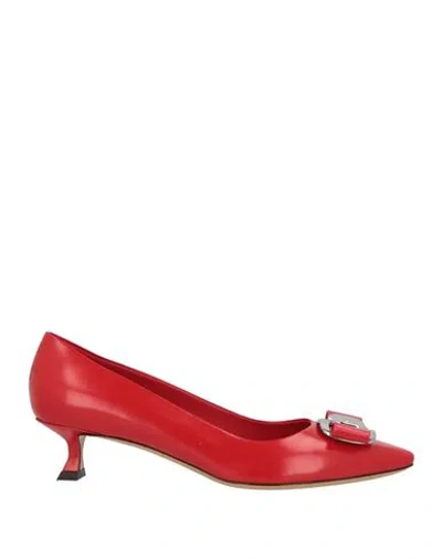 Ferragamo Woman Pumps Red Size 9 Lambskin