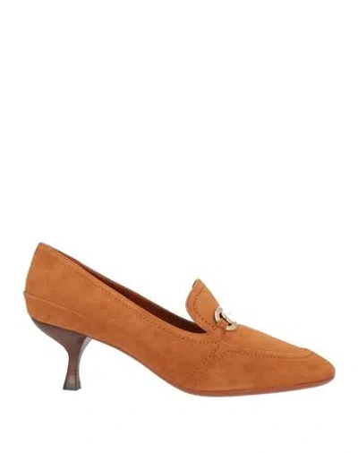 Ferragamo Woman Pumps Tan Size 7.5 Leather In Brown