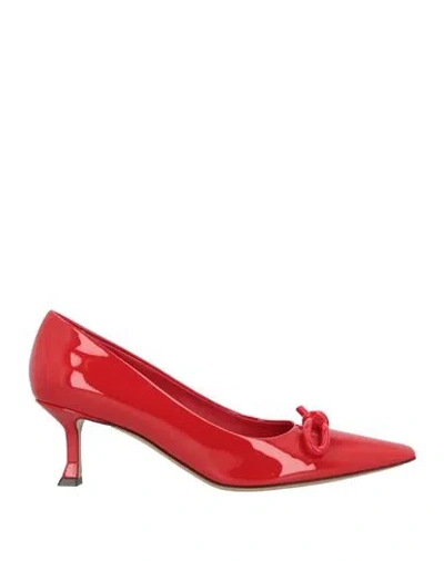 Ferragamo Woman Pumps Tomato Red Size 8 Calfskin