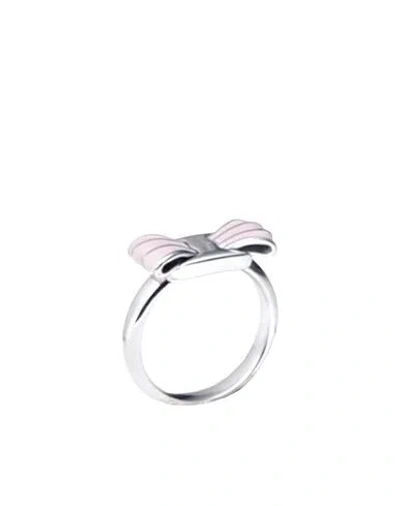 Ferragamo Woman Ring Pink Size 6 Silver