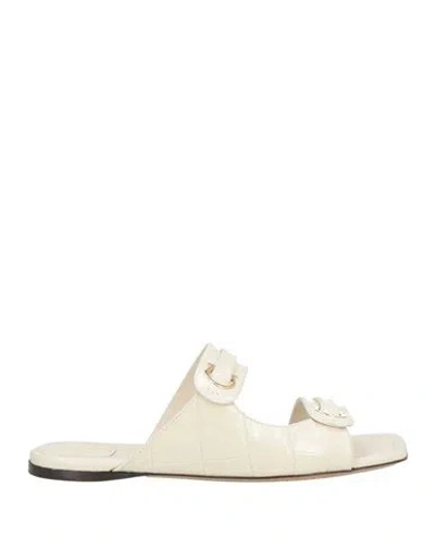 Ferragamo Woman Sandals Beige Size 7.5 Calfskin