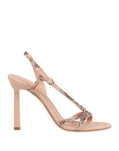 FERRAGAMO FERRAGAMO WOMAN SANDALS BEIGE SIZE 8 LEATHER