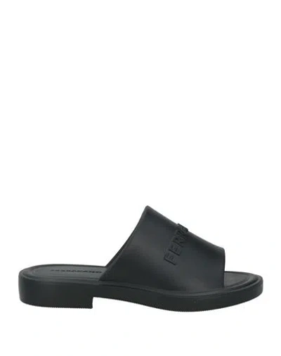 Ferragamo Woman Sandals Black Size 12 Rubber