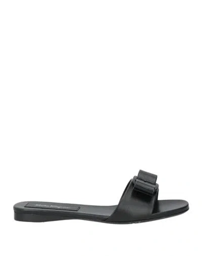 Ferragamo Woman Sandals Black Size 6 Calfskin