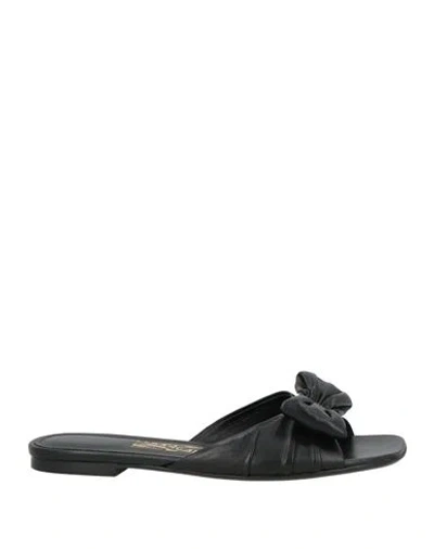 Ferragamo Woman Sandals Black Size 6 Lambskin