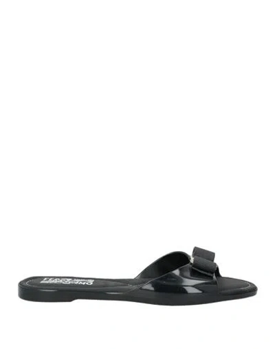 Ferragamo Woman Sandals Black Size 6 Rubber