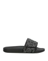 Ferragamo Woman Sandals Black Size 6 Textile Fibers In Multi