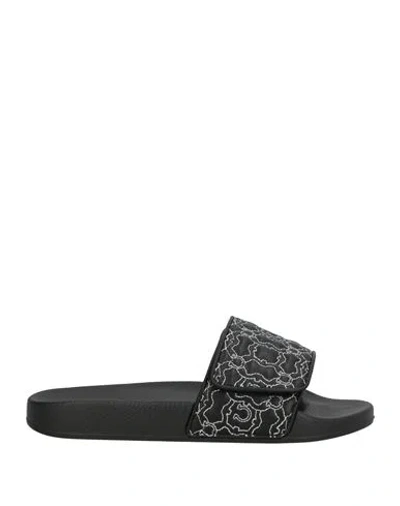 Ferragamo Woman Sandals Black Size 6 Textile Fibers In Multi