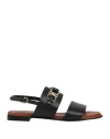 Ferragamo Gancini-plaque Leather Sandals In Black