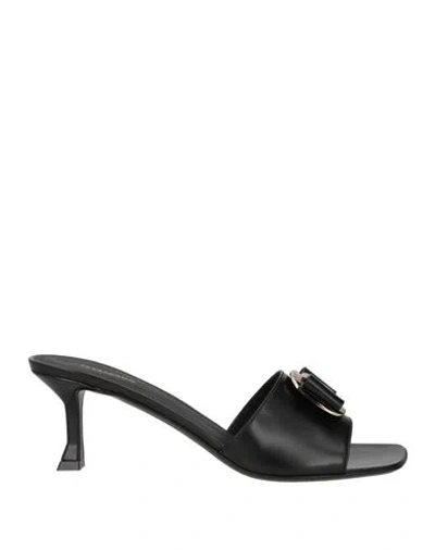 Ferragamo Woman Sandals Black Size 7 Lambskin