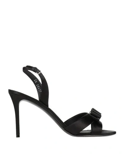 Ferragamo Woman Sandals Black Size 7 Textile Fibers