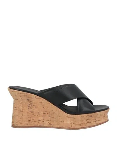 Ferragamo Woman Sandals Black Size 7 Lambskin