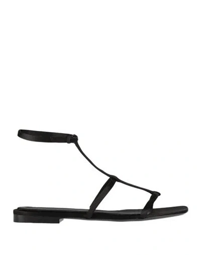 Ferragamo Woman Sandals Black Size 7.5 Textile Fibers