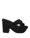 Ferragamo Rey T Sandals In Embossed Satin In Black