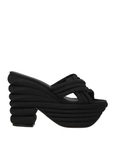 Ferragamo Woman Sandals Black Size 7.5 Textile Fibers