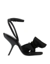 Ferragamo Heel Sandals With Bow Detail And Open Toe In Black