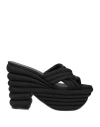 Ferragamo Textured Platform Sandals With Braided Crossover In Black