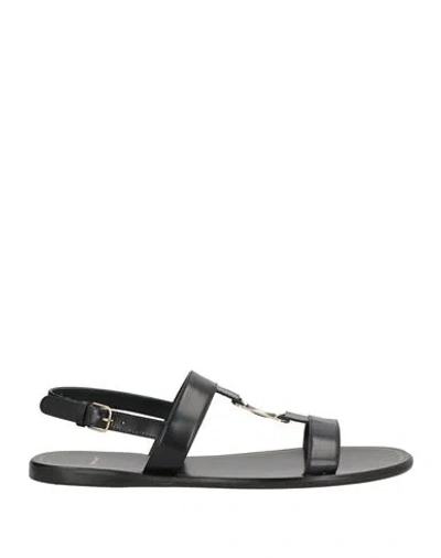 FERRAGAMO FERRAGAMO WOMAN SANDALS BLACK SIZE 8 LAMBSKIN