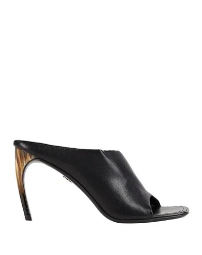 FERRAGAMO FERRAGAMO WOMAN SANDALS BLACK SIZE 8 LEATHER
