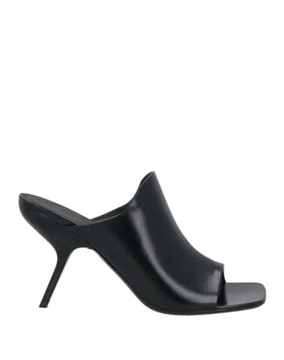 FERRAGAMO FERRAGAMO WOMAN SANDALS BLACK SIZE 8 LEATHER
