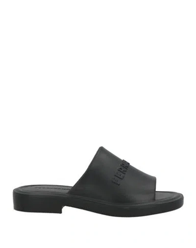 Ferragamo Woman Sandals Black Size 8 Rubber