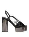 Ferragamo Sabina Leather-trimmed Satin Platform Sandals In Black
