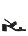 Ferragamo Woman Sandals Black Size 8.5 Calfskin