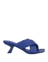 Ferragamo Woman Sandals Bright Blue Size 7.5 Lambskin In Blue