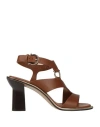 Ferragamo Mapi 85mm Leather Sandals In Brown