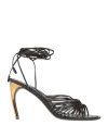 Ferragamo Dark Brown Leather Atena Sandals In Brown