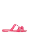 Ferragamo Woman Sandals Fuchsia Size 8 Rubber In Pink